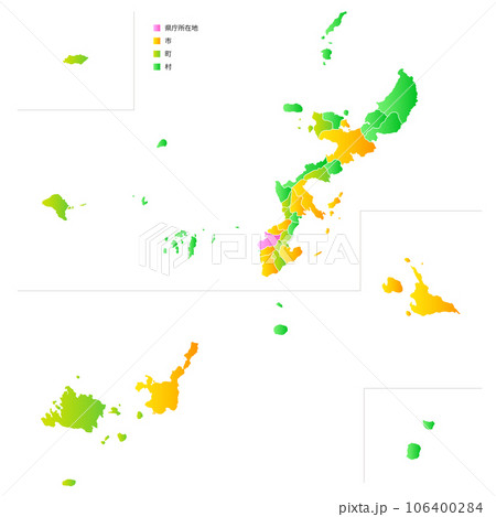 沖縄県と市町村地図 106400284