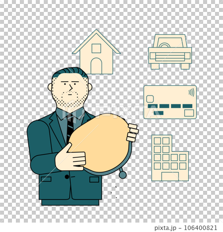 お財布を逆さまにする男性 106400821