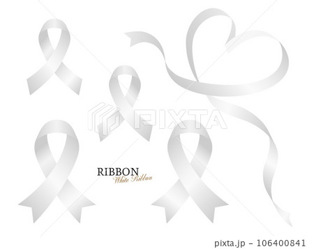 ホワイトリボン Classic white ribbon illustration	 106400841