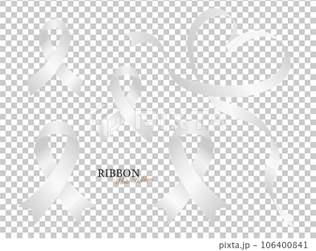 ホワイトリボン Classic white ribbon illustration	 106400841