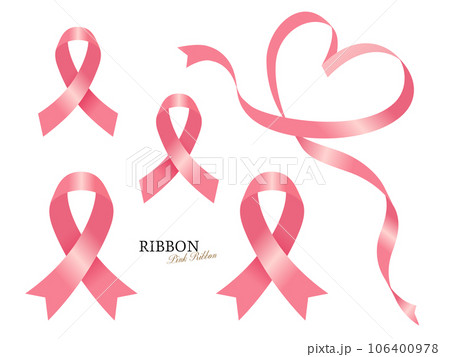 ピンクリボン Classic pink ribbon illustration ピンクリボン Classic pink ribbon illustration 106400978