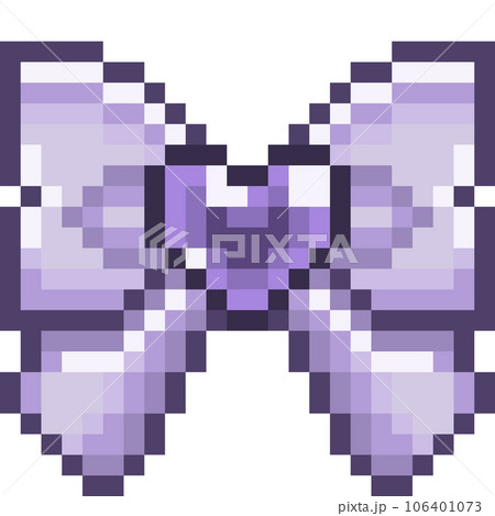 紫のリボンのドット絵 紫のリボンのドット絵 106401073