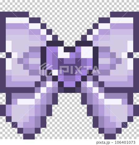 purple ribbon pixel art - Stock Illustration [106401073] - PIXTA