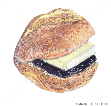 チョークアートで手描きしたあんバターサンド 106401238