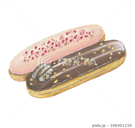 チョークアートで手描きしたエクレア 106401239
