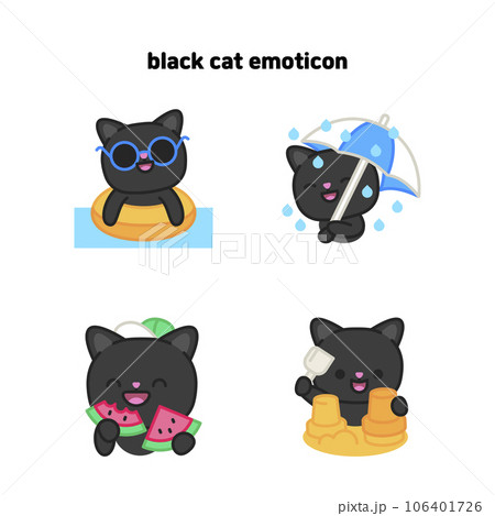 vector black cat character enjoying a vacation vector black cat character enjoying a vacation 106401726