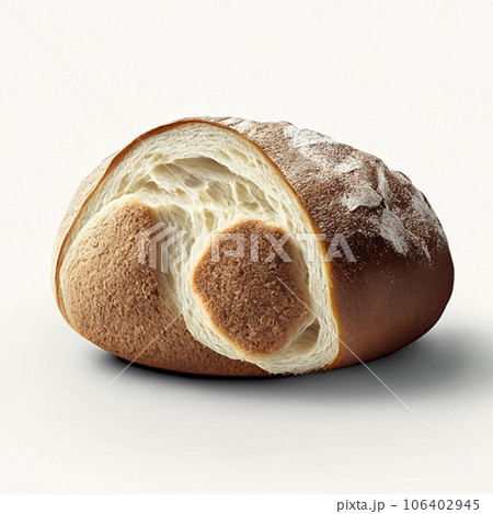 loaf of bread ciabatta isolated on a white background. AI-generative 106402945