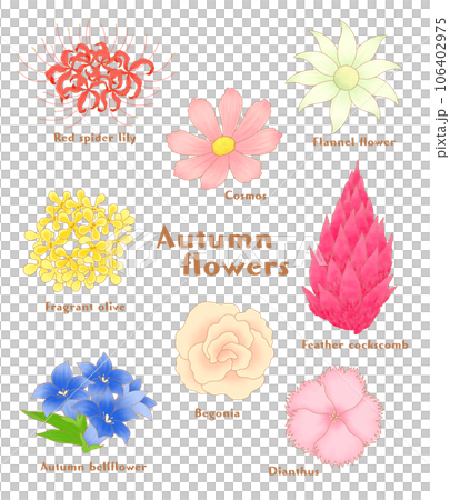 秋のお花アイコンセット 106402975