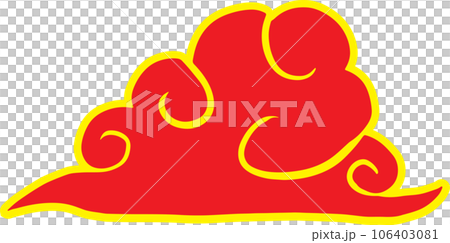 The red Chinese cloud  symbol royalty for decor image 106403081