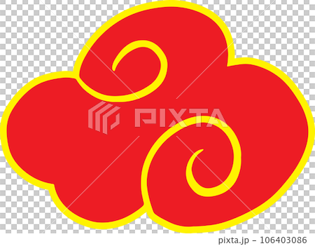 The red Chinese cloud  symbol royalty for decor image 106403086