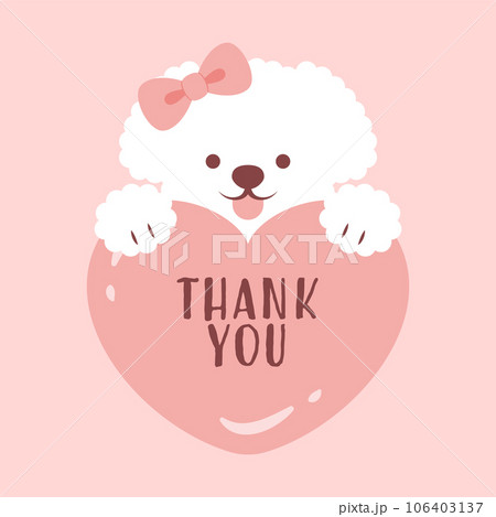 トイプードルとハートの背景イラスト トイプードルとハートの背景イラスト 106403137