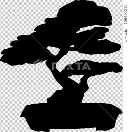 The Bonsais silhouette image for logo Japanese style 106403219