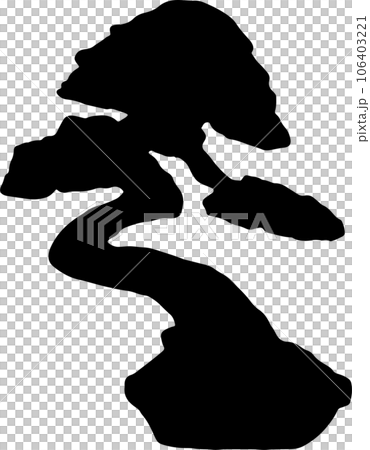 The Bonsais silhouette image for logo Japanese style The Bonsais silhouette image for logo Japanese style 106403221