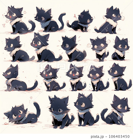 色々な猫のイラストのプリファレンスシート