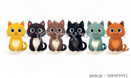 色々な猫のイラストのプリファレンスシート