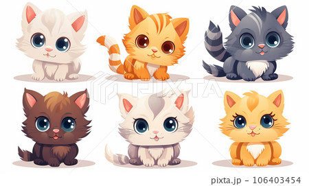 色々な猫のイラストのプリファレンスシート