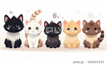 色々な猫のイラストのプリファレンスシート