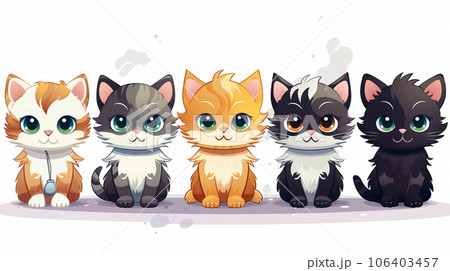 色々な猫のイラストのプリファレンスシート