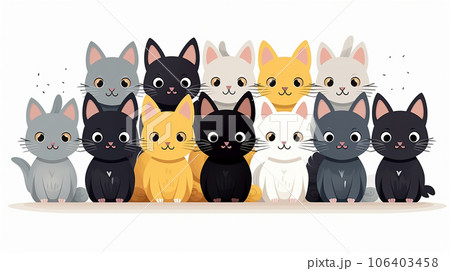 色々な猫のイラストのプリファレンスシート