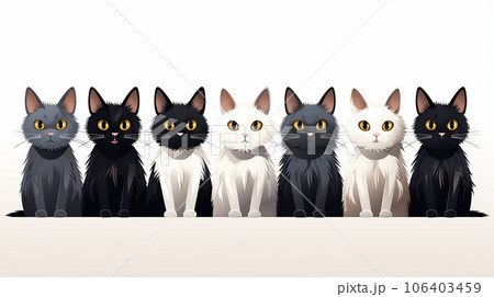 色々な猫のイラストのプリファレンスシート