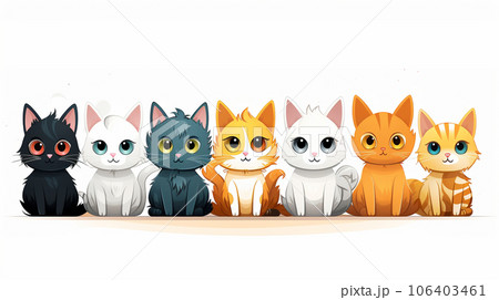 色々な猫のイラストのプリファレンスシート