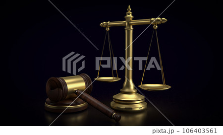 The Hammer and Libra for law and justice concept 3d rendering 106403561