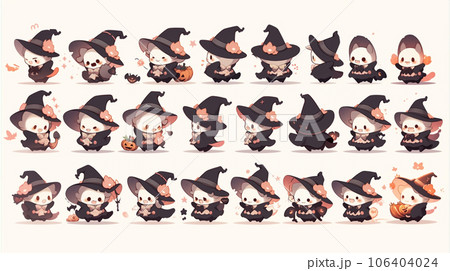 かわいらしいお化けのハロウィンアートのプリファレンスシート