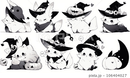 かわいらしいお化けのハロウィンアートのプリファレンスシート