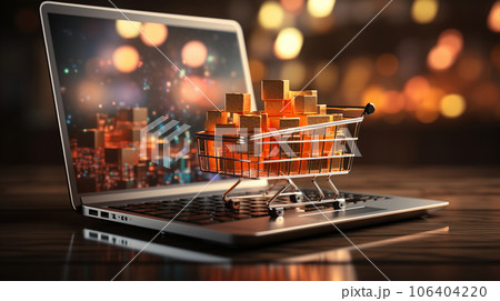 ネットショッピング：PCの上にカートがあるような利便性です