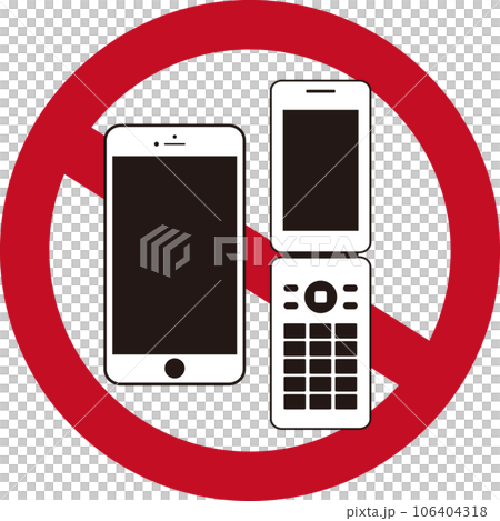 携帯電話使用禁止の案内　画面黒 106404318