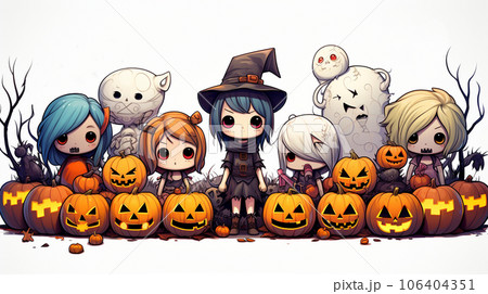 少し怖くてかわいらしいハロウィン用のイラスト