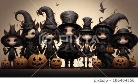 少し怖くてかわいらしいハロウィン用のイラスト