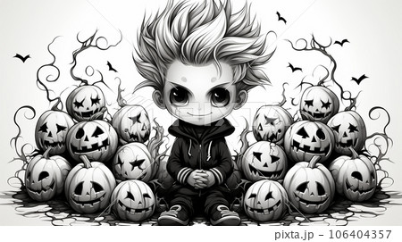 少し怖くてかわいらしいハロウィン用のイラスト