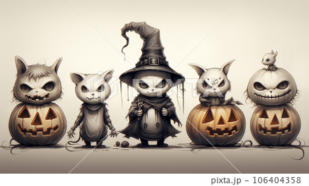 少し怖くてかわいらしいハロウィン用のイラスト