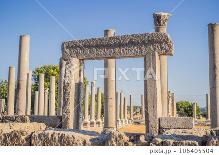 Ruins of the ancient Lycian city Perge located near the Antalya city in Turkey turkiye, GO Everywhere 106405504