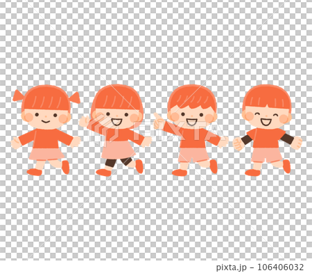 孩子走路/散步插畫素材 孩子走路/散步插畫素材 106406032