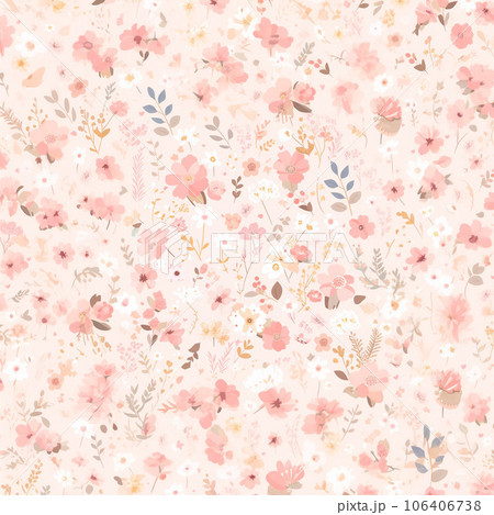 ピンクの花柄　 106406738
