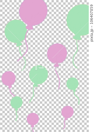 ふうせんのポストカード【ピンク・緑】 106407859