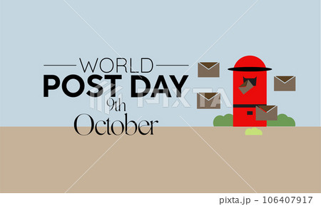 World Post Day Celebrates the Timeless Art of Communication and the Global Reach of Postal Connections. Vector Illustration Template. 106407917