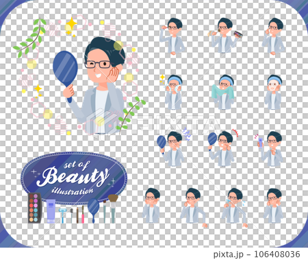 美容に関するプログラマエンジニア男性のセット 106408036