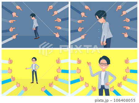 評価をうけるプログラマエンジニア男性のセット 106408055