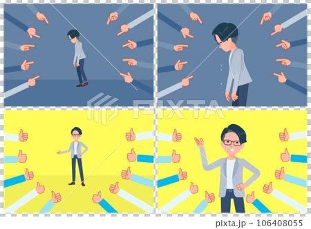 評価をうけるプログラマエンジニア男性のセット 106408055