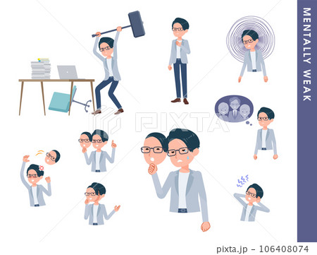 精神的に弱っているプログラマエンジニア男性のセット 106408074