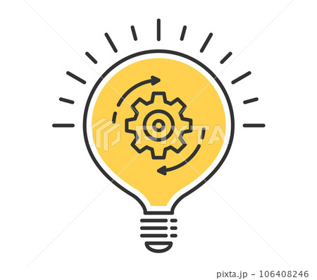 Bulb with Gear Icon Bulb with Gear Icon 106408246
