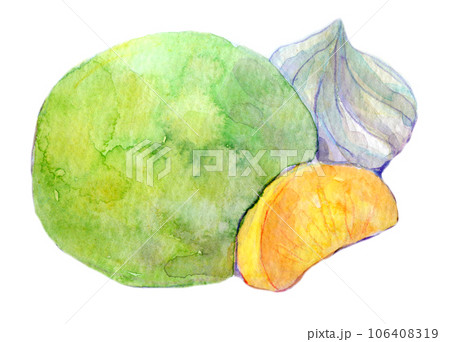 抹茶スイーツ 水彩イラスト 抹茶アイス 抹茶スイーツ 水彩イラスト 抹茶アイス 106408319