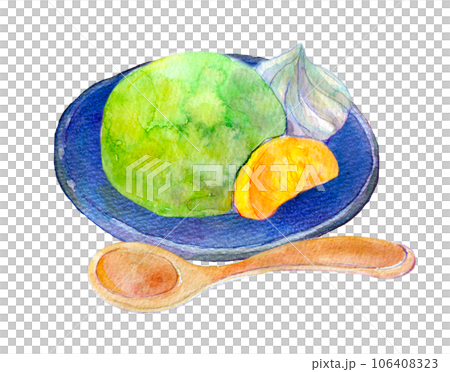 抹茶スイーツ 水彩イラスト 抹茶アイス 抹茶スイーツ 水彩イラスト 抹茶アイス 106408323
