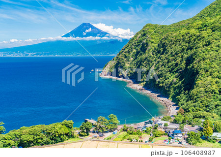 （静岡県）西伊豆・煌めきの丘から望む、夏の富士山 106408987