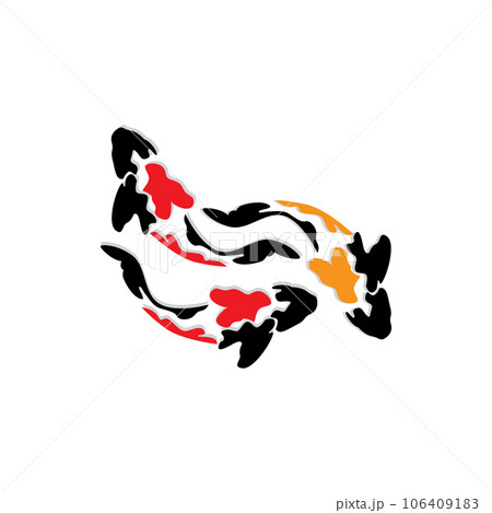 Koi Fish Logo Design, Chinese Lucky And Triumph Ornamental Fish Vector, Company Brand Gold Fish Icon 106409183