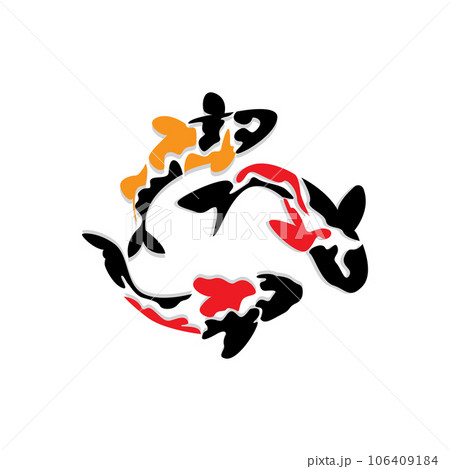 Koi Fish Logo Design, Chinese Lucky And Triumph Ornamental Fish Vector, Company Brand Gold Fish Icon Koi Fish Logo Design, Chinese Lucky And Triumph Ornamental Fish Vector, Company Brand Gold Fish Icon 106409184