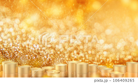 The Gold coins on bokeh Background 3d rendering 106409265